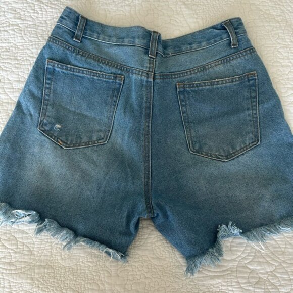 Forever 21 Blue Distressed Jean Shorts - Picture 3 of 3